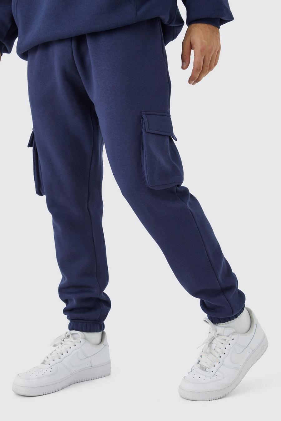 Pantalón deportivo cargo ajustado, Navy image number 1