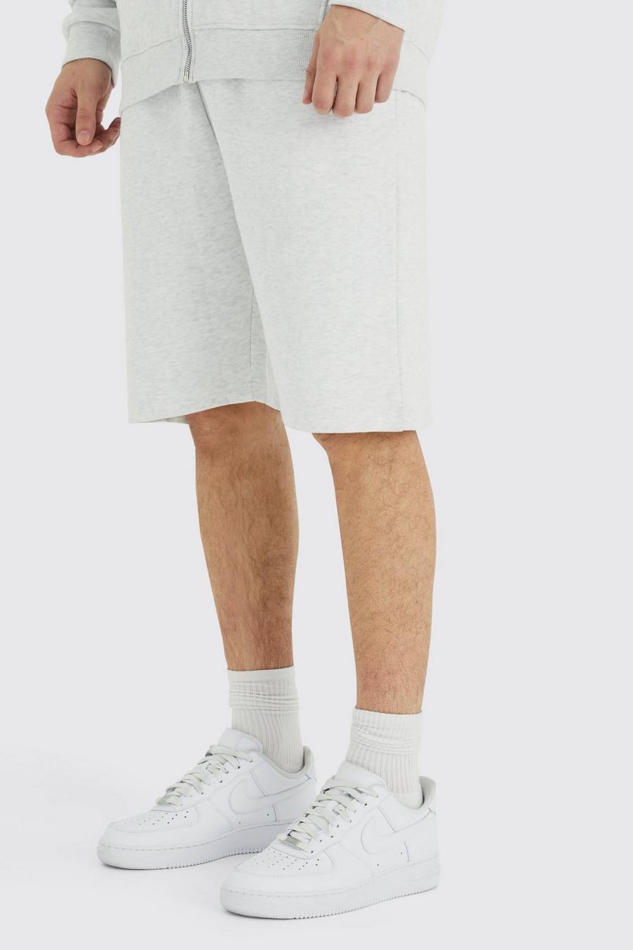 Grey marl Tall Shorts med ledig passform