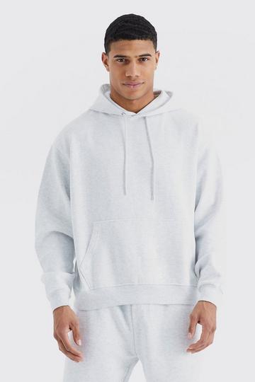 Basic Oversized Boxy Hoodie grey marl