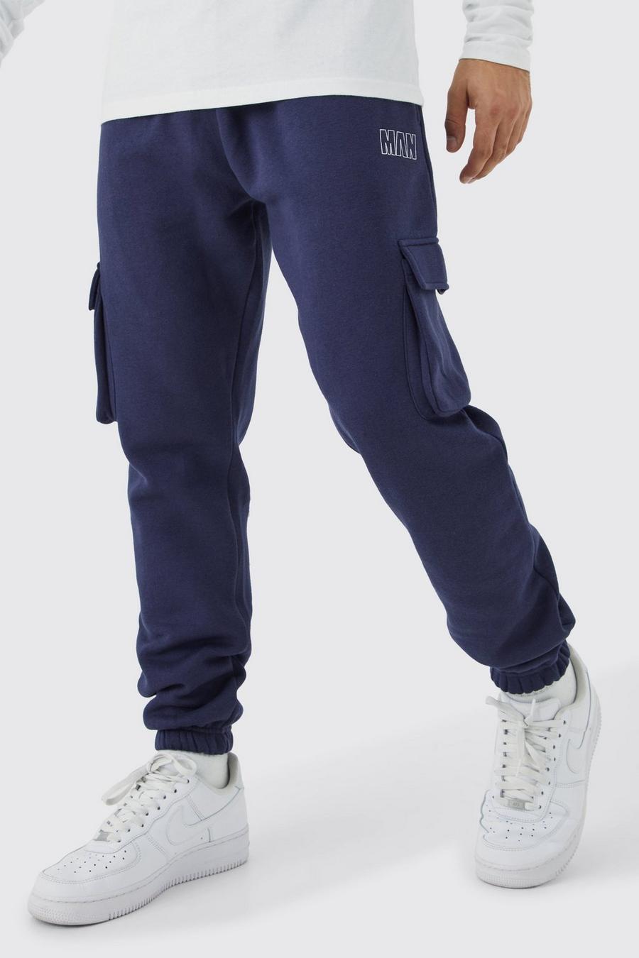 Pantaloni tuta Cargo Man Slim Fit, Navy image number 1