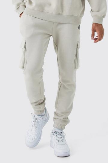 Skinny Fit Man Cargo Sweatpant sand