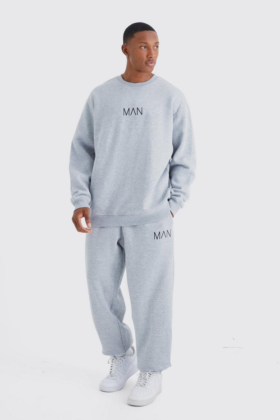 Oversize Original Man Sweatshirt-Trainingsanzug, Grey marl image number 1