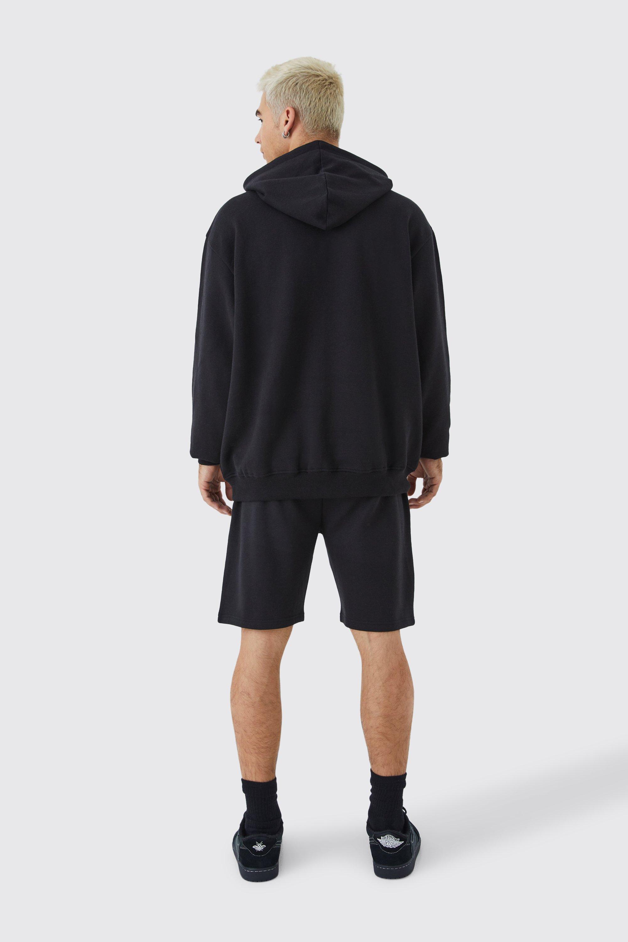 Mens hooded short online tracksuit