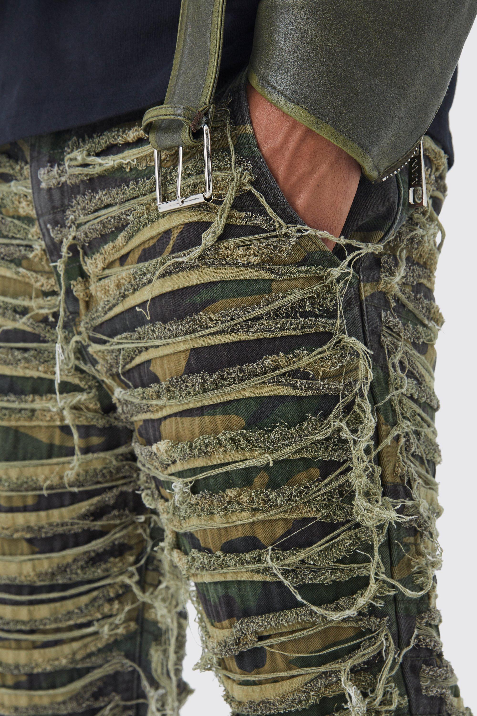 Distressed Camo Cargo Pants -  Canada