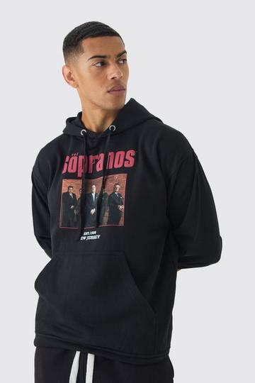 Black Oversized Sopranos License Hoodie