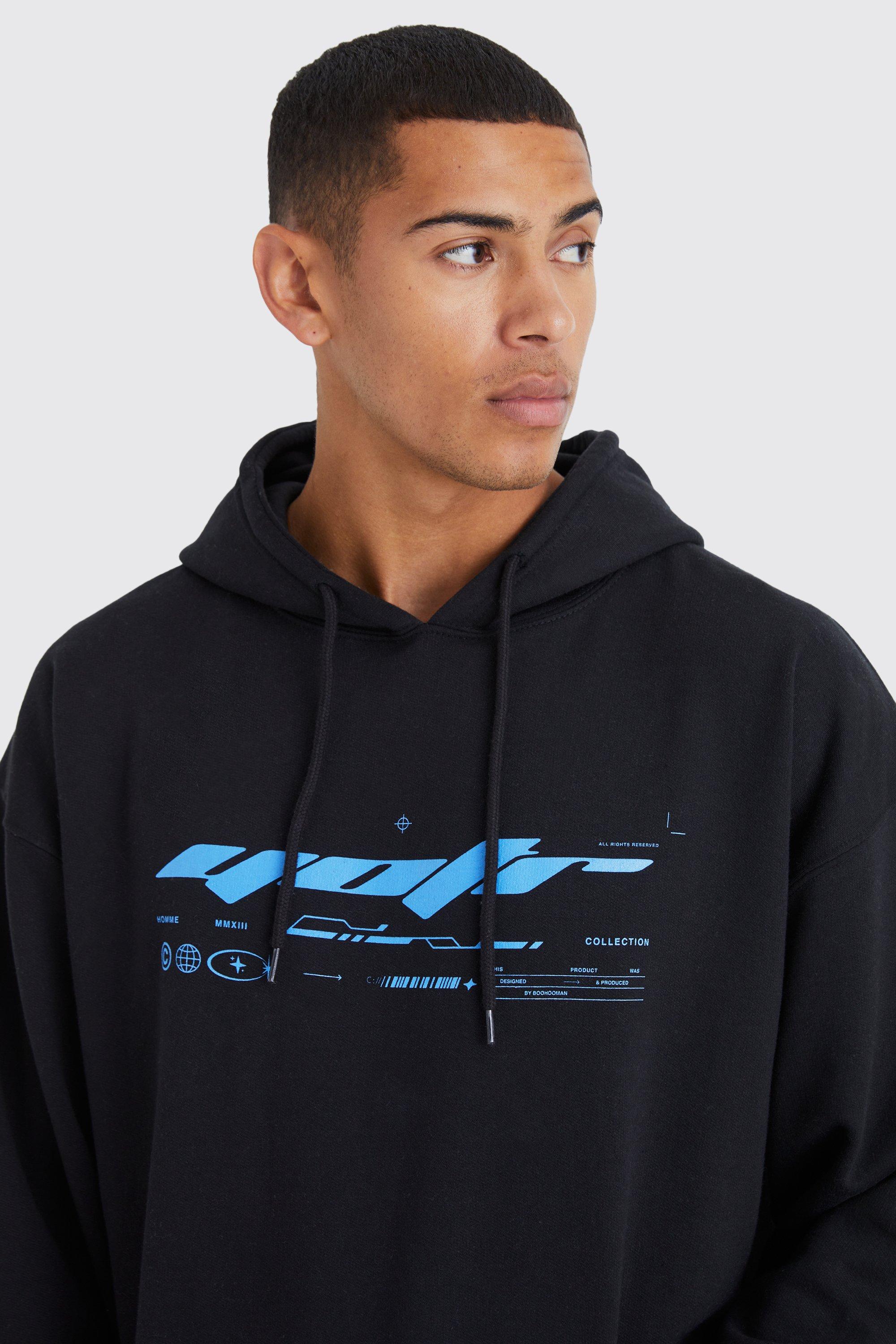 Oversized Worldwide Tech Graphic Hoodie