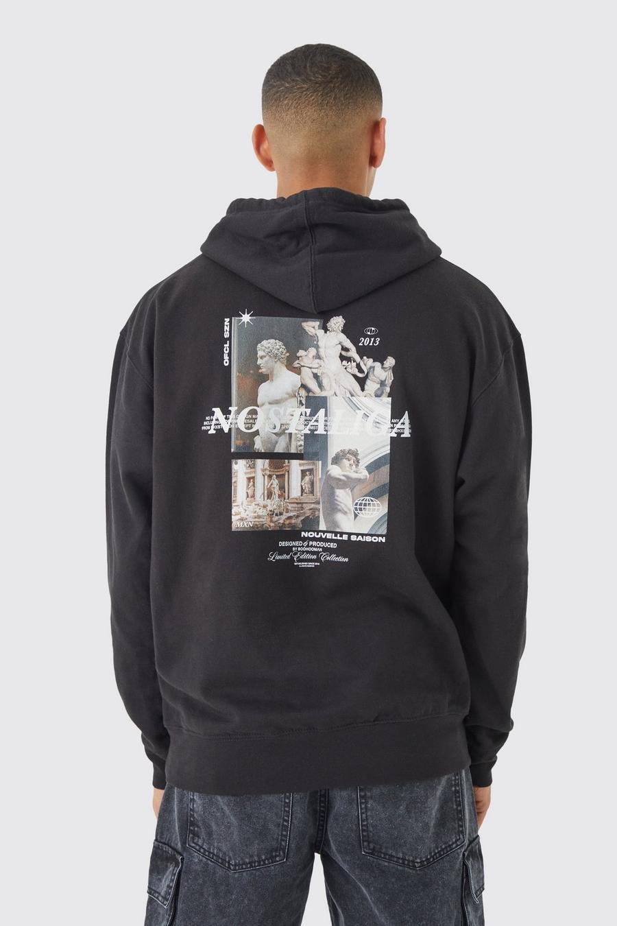 Black Oversized Graphic Hoodie image number 1