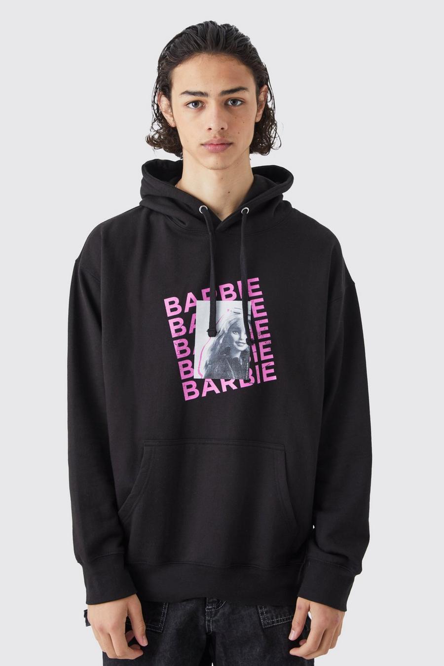 Black Barbie Oversize hoodie med tryck image number 1