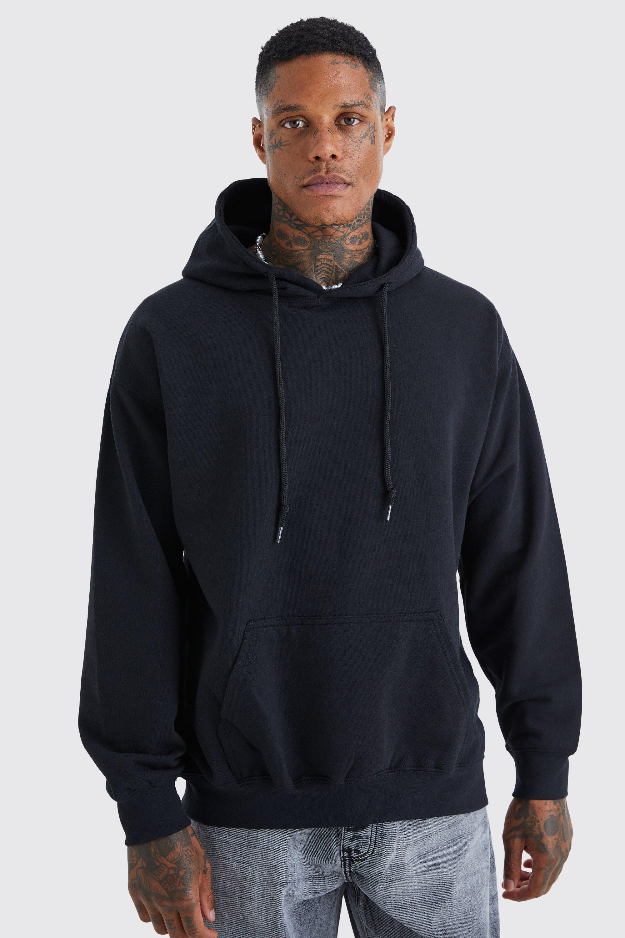 Men rose print pocket front outlet hoodie