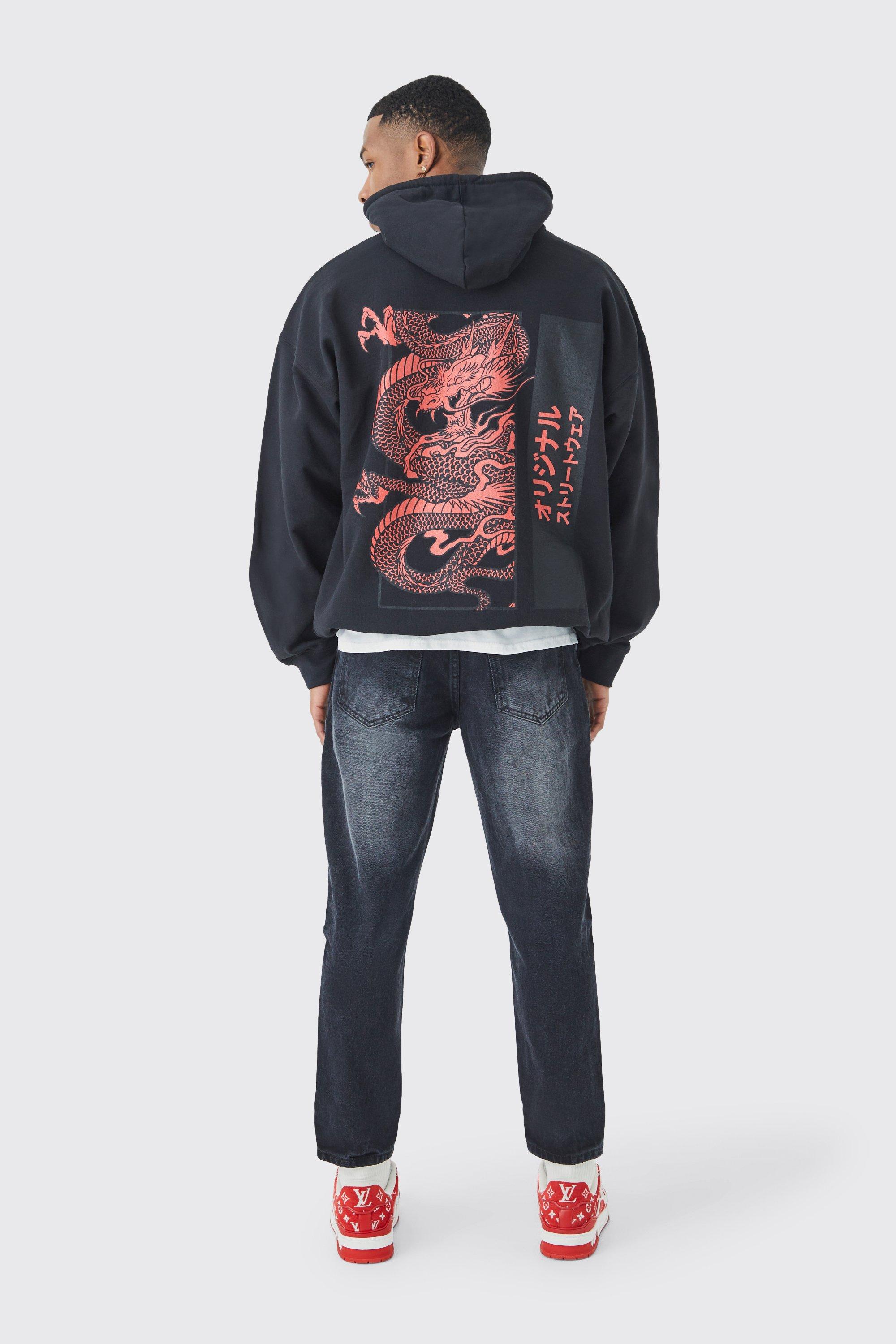 Oversized Dragon Graphic Hoodie