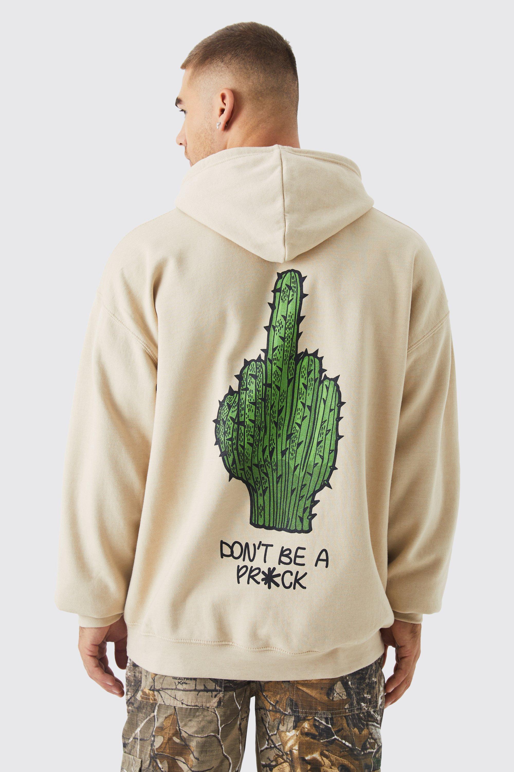 Sudadera oversize con capucha y estampado Don&#39;t Be A Meme, Sand image number 1