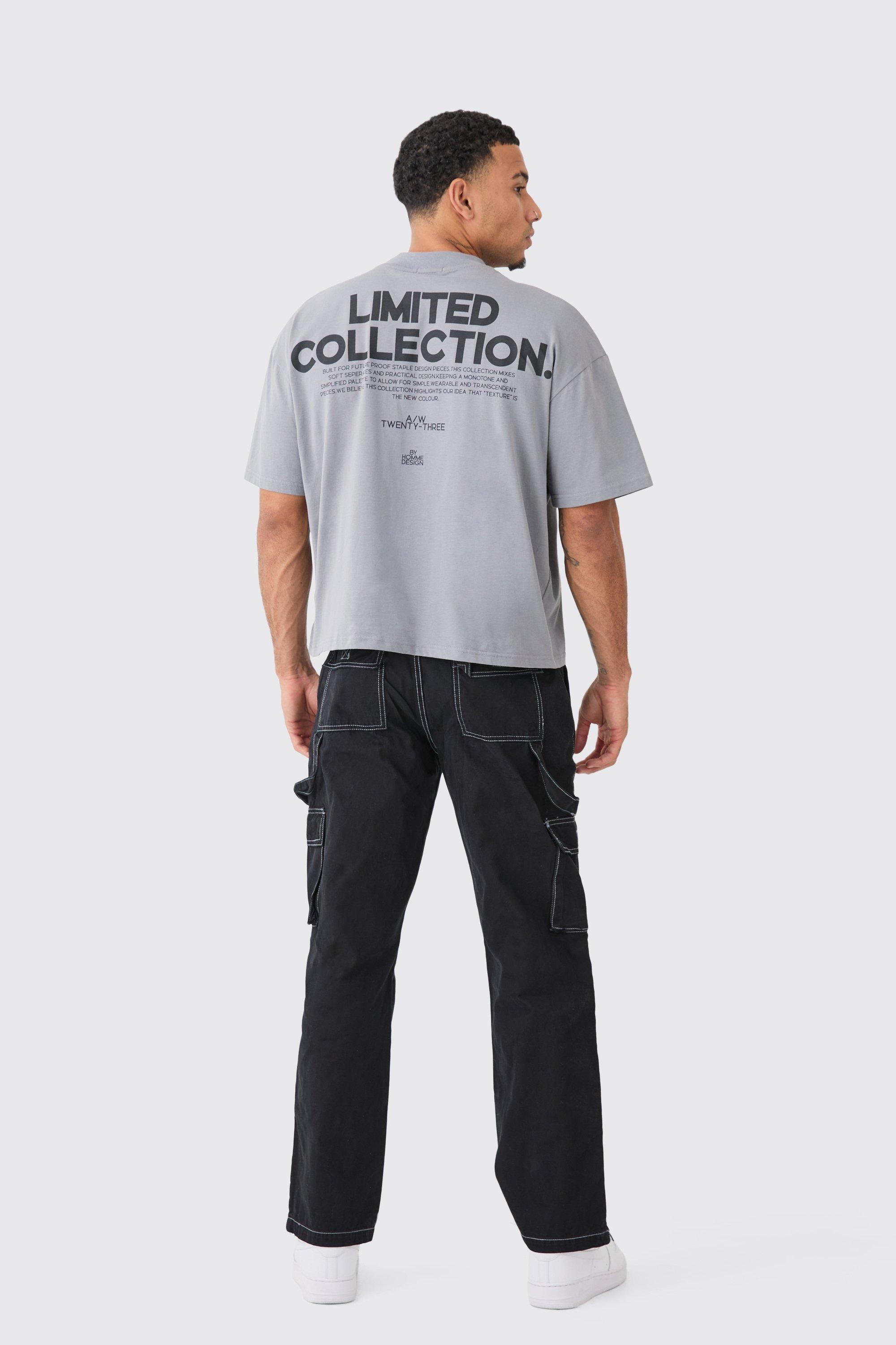 Relaxed Carpenter Zip Hem Contrast Stitch Pants | boohoo USA