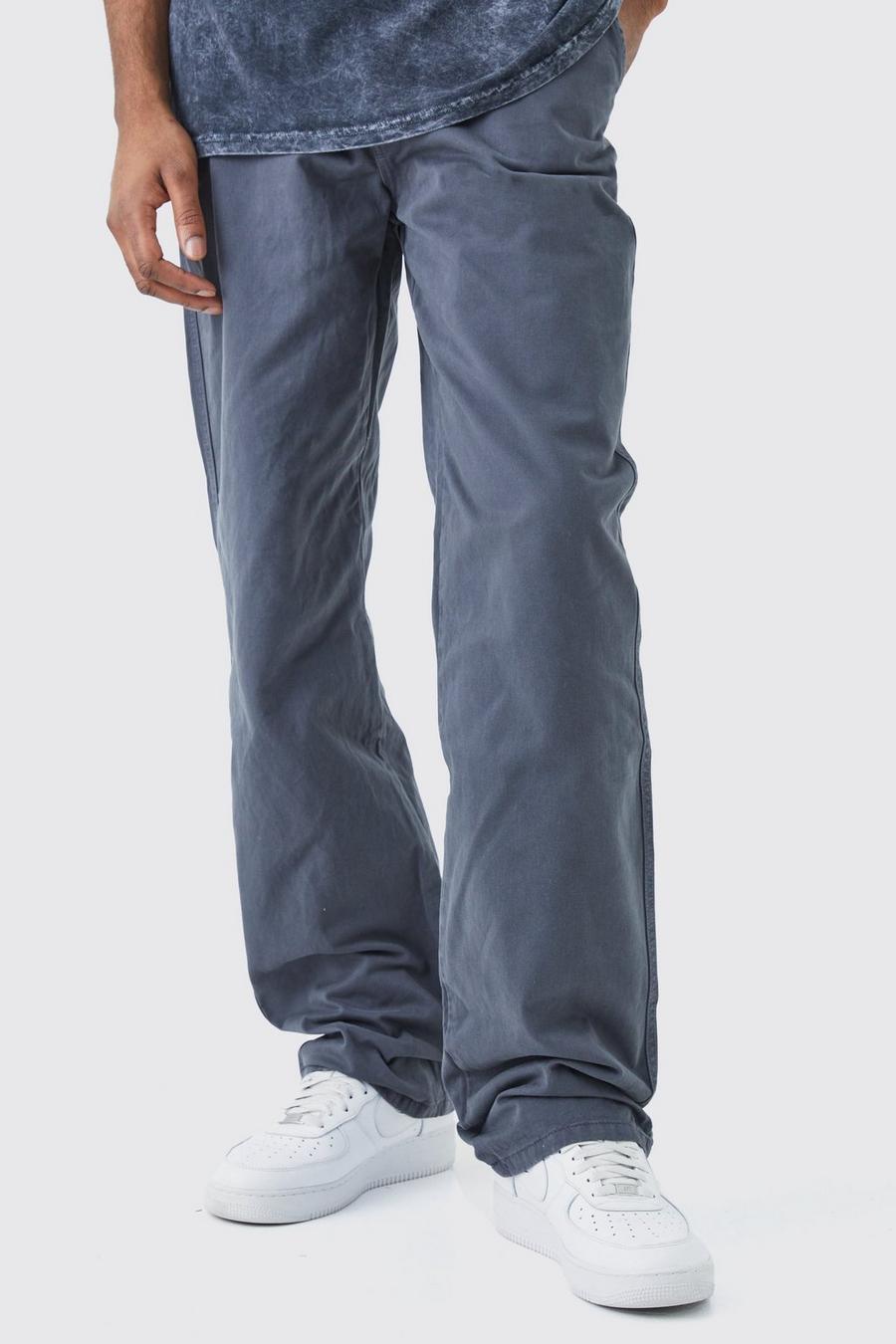 Charcoal Tall Chinos med ledig passform image number 1