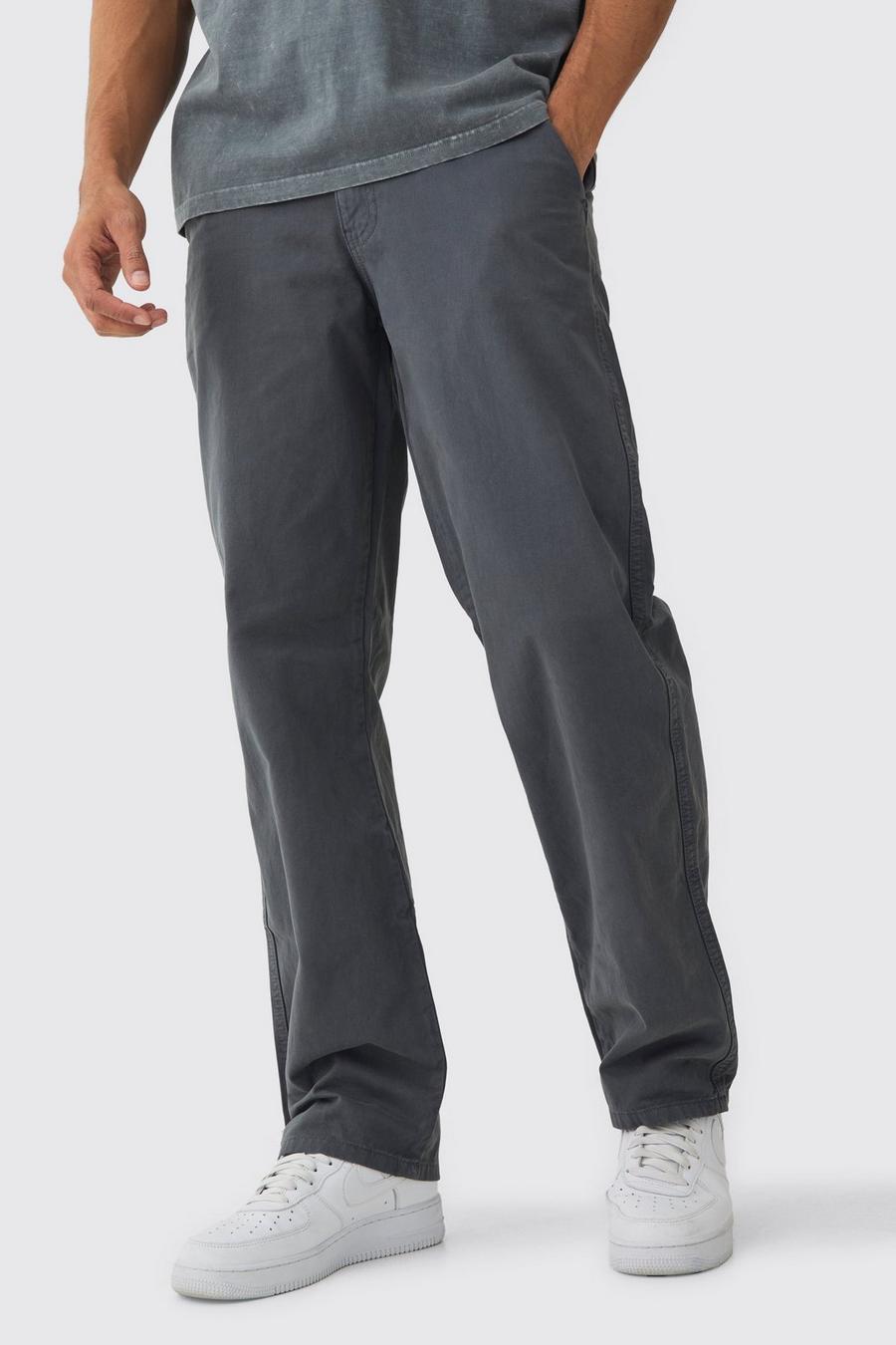 Charcoal Relaxed Chino Pants image number 1