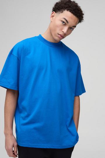 Oversized Extended Neck Heavy T-shirt cobalt