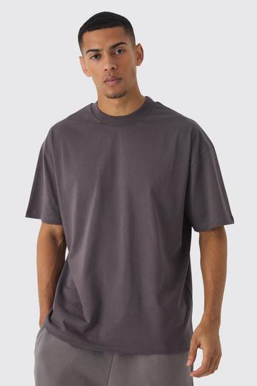 Oversized Extended Neck Heavy T-shirt coffee