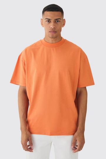 Oversized Extended Neck Heavy T-shirt orange