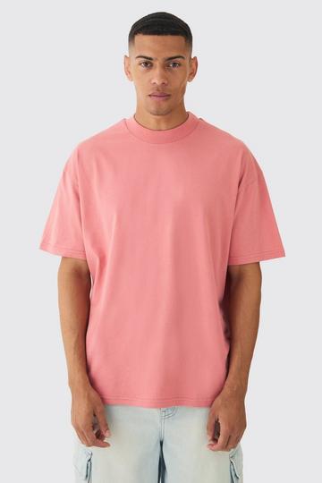 Oversized Extended Neck Heavy T-shirt peach