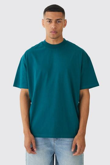 Oversized Extended Neck Heavy T-shirt teal