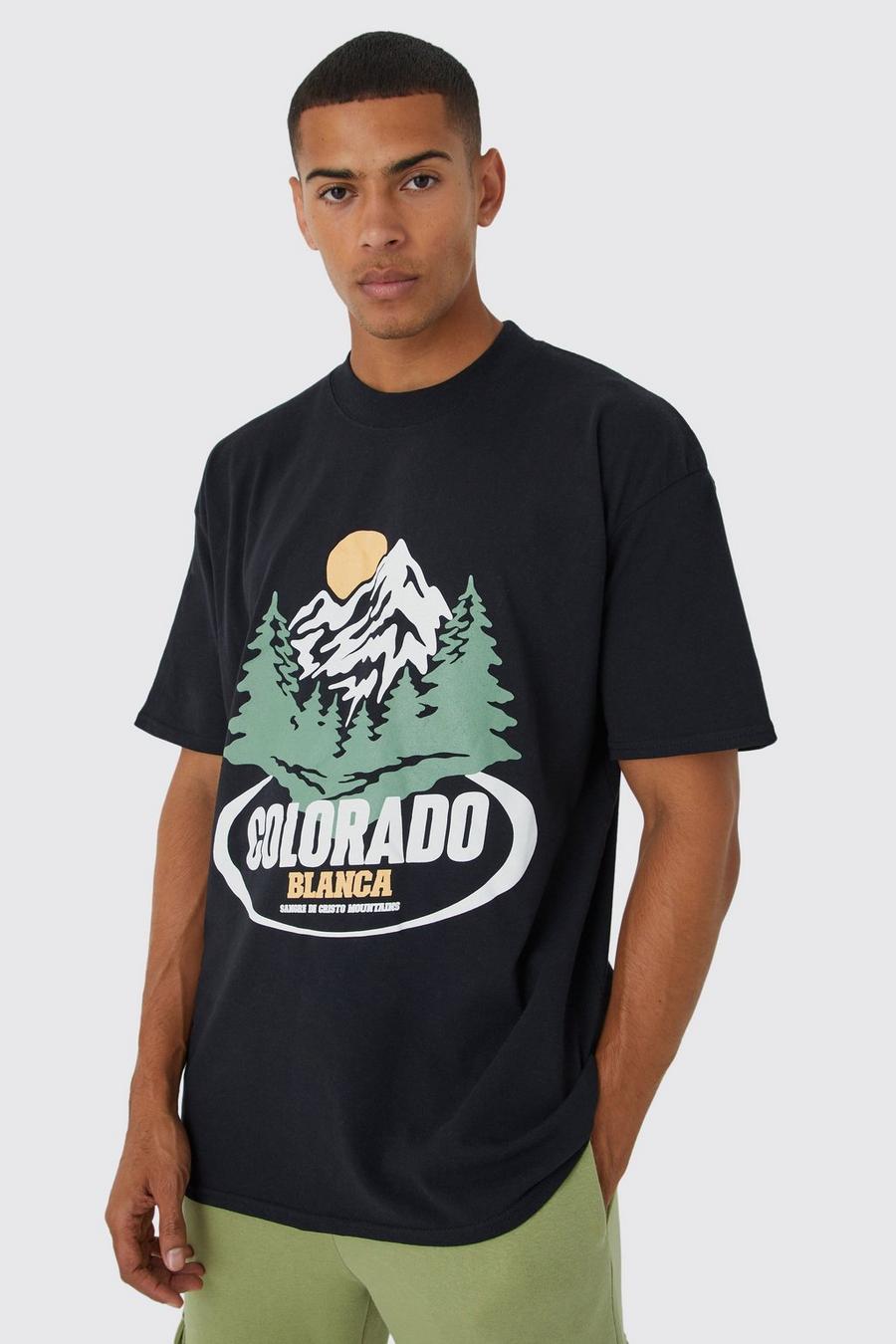 Black Oversized Colorado Graphic T-shirt