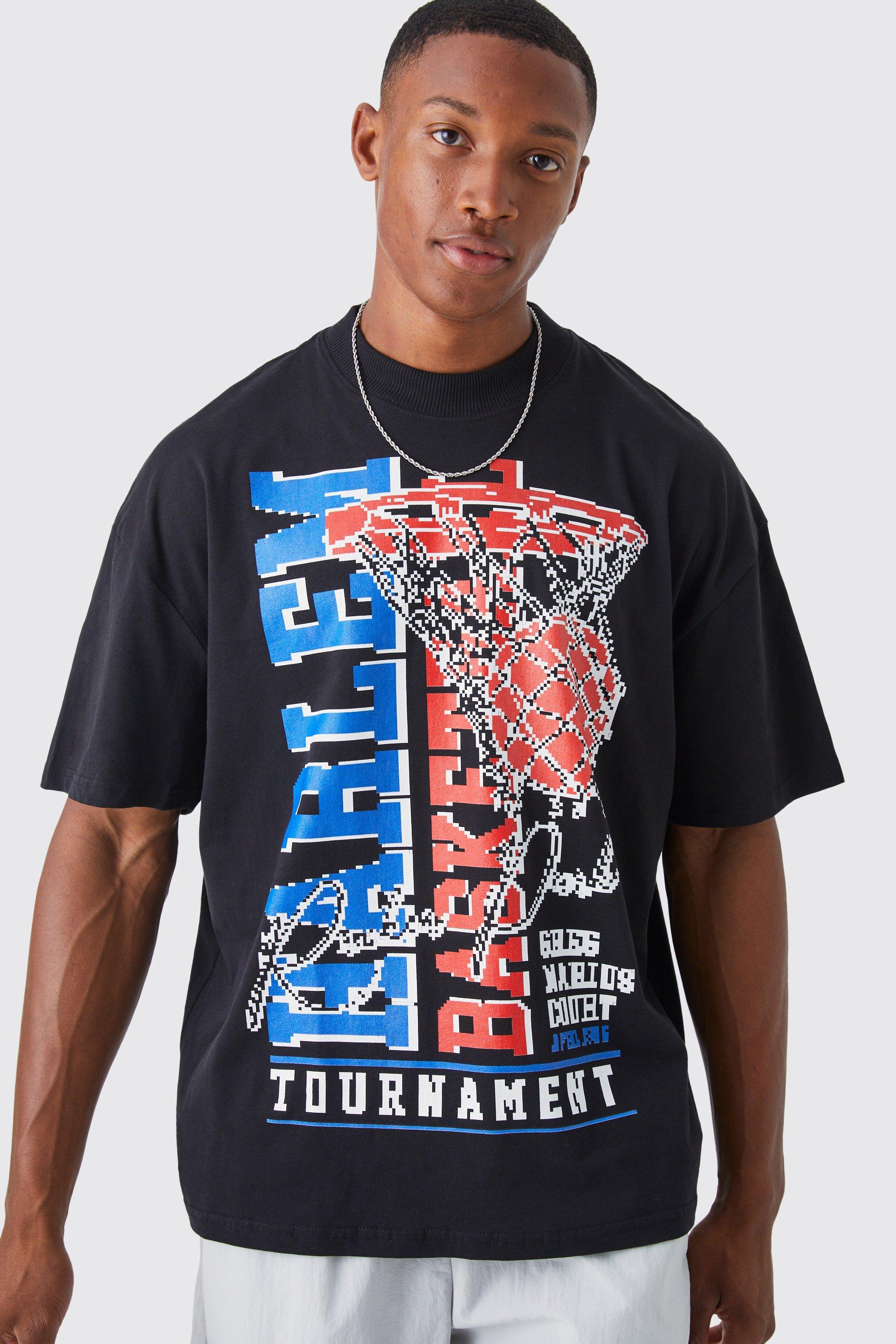 Oversized Basketball Tournament T shirt boohoo