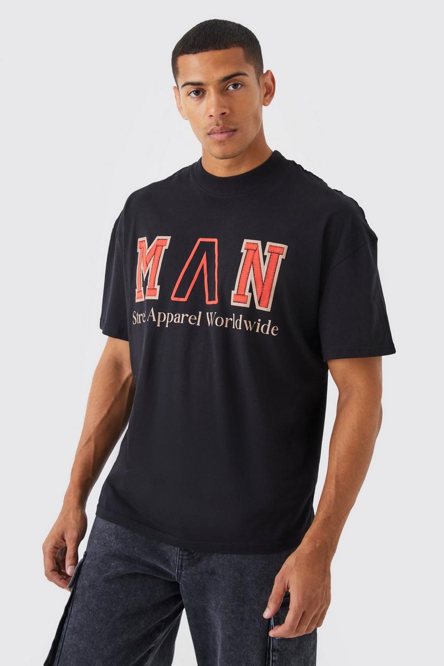 T-shirt oversize imprimé - MAN, Black noir