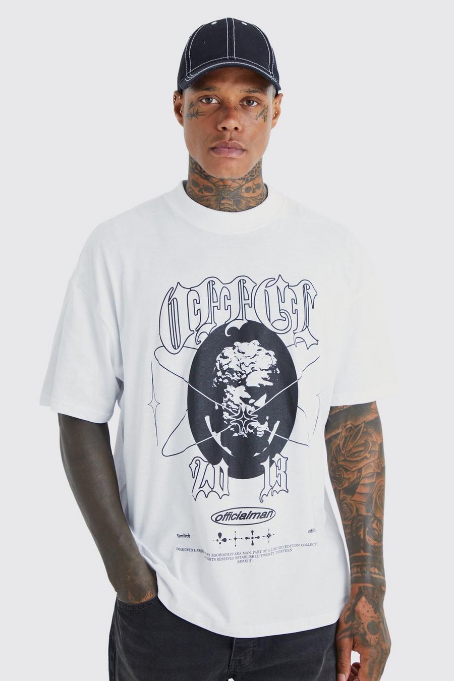 White Official Oversize t-shirt med tryck image number 1