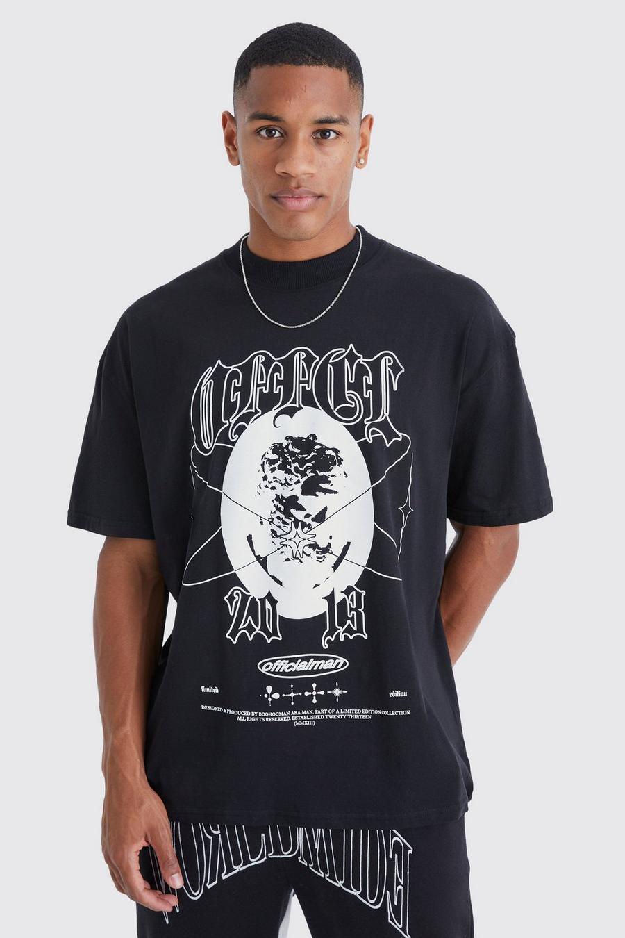 Black noir Oversized Official Globe T-Shirt