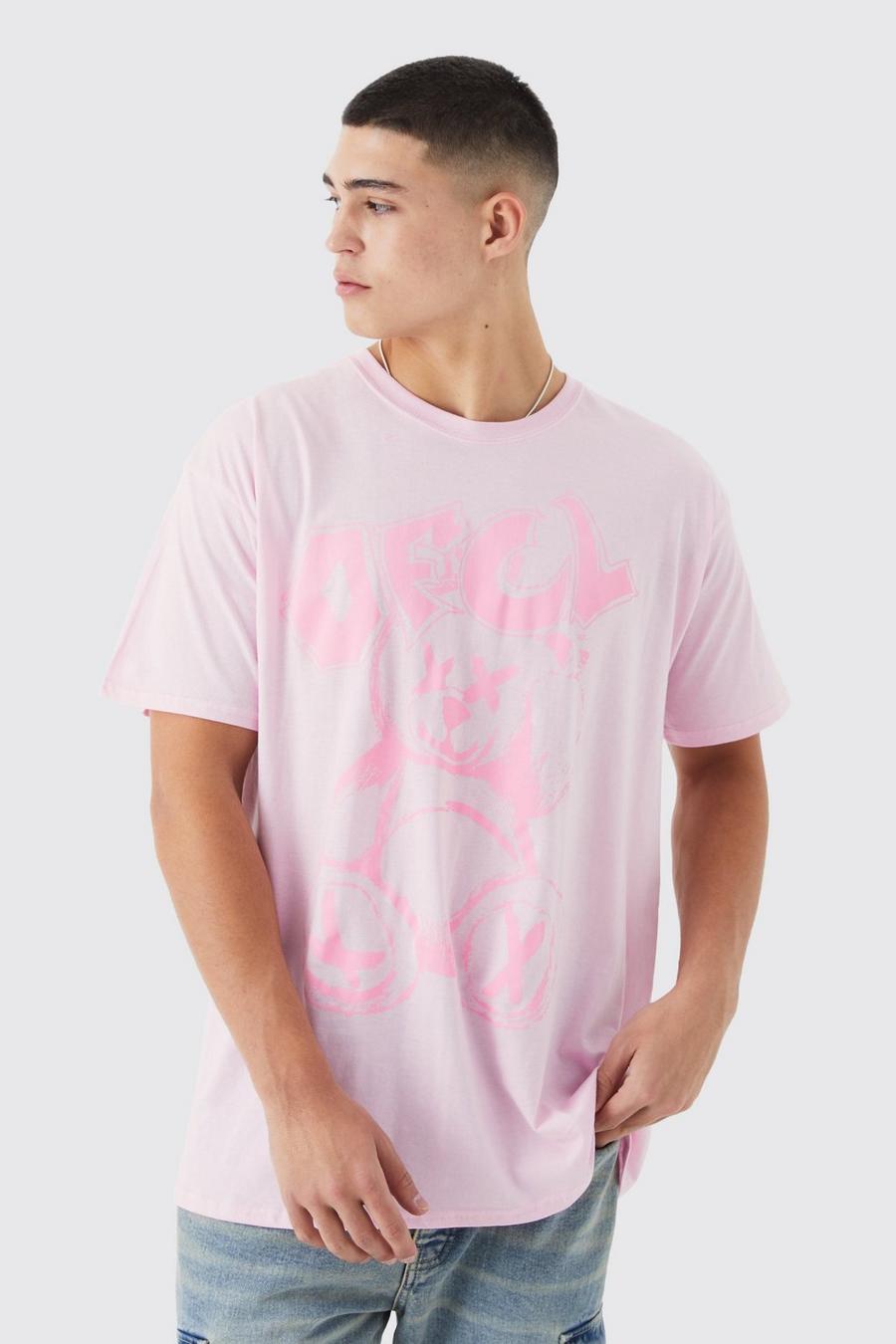 Pink rose Oversized Ofcl Bear T-shirt