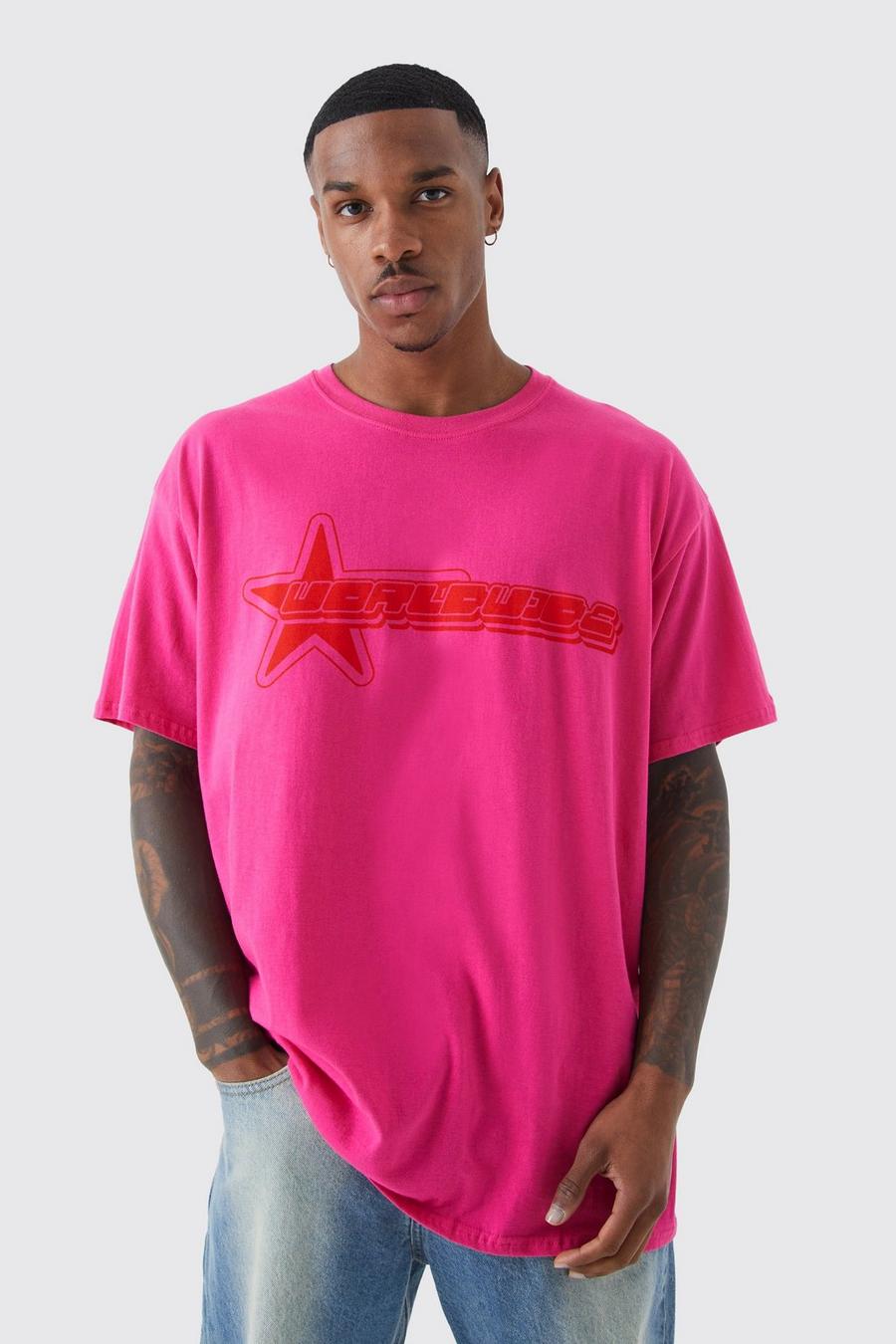 Pink Oversized Worldwide T-shirt image number 1