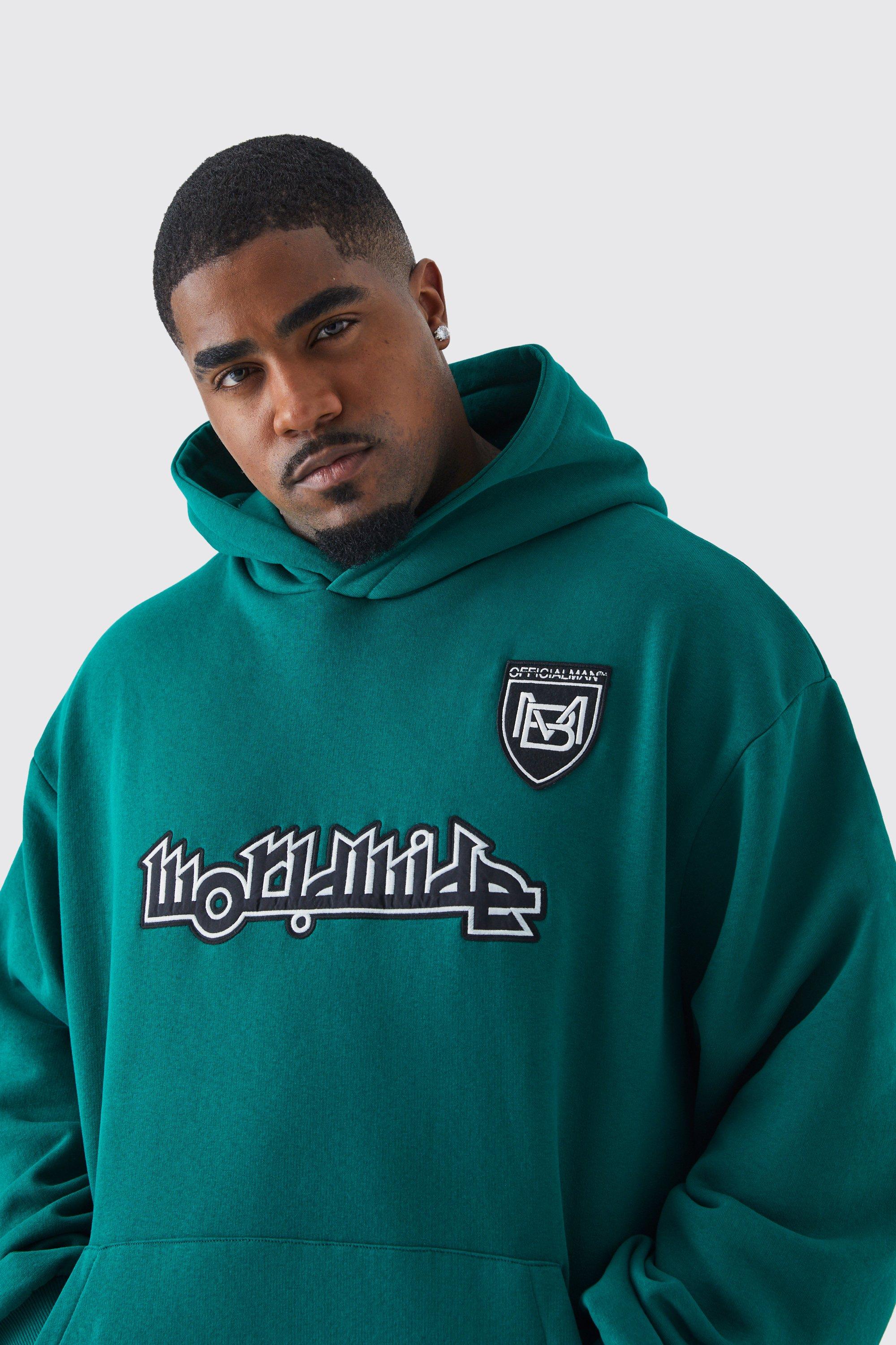 Plus Worldwide Football Oversized Hoodie boohoo