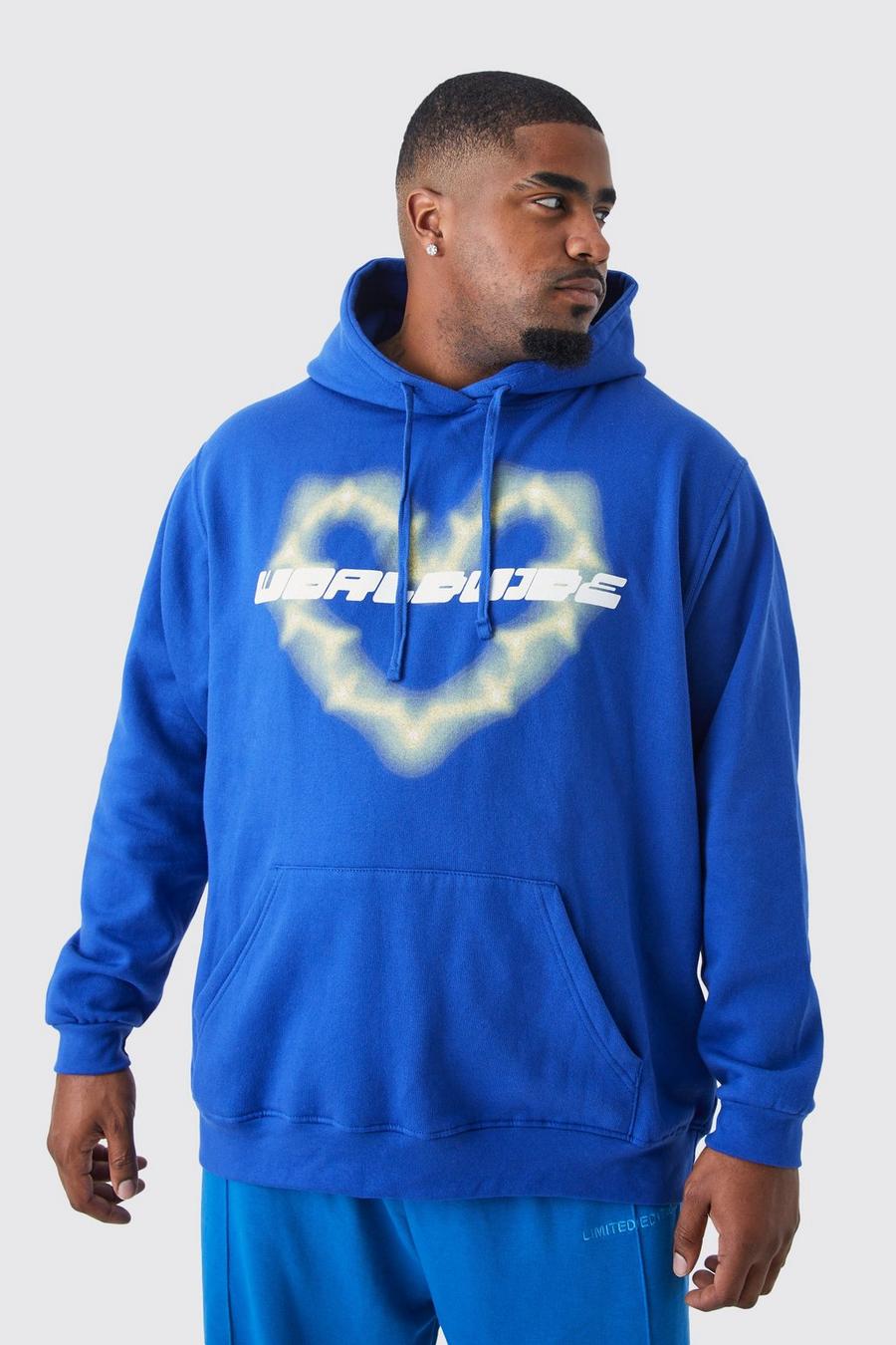 Cobalt Plus Worldwide Oversize hoodie med hjärtan image number 1