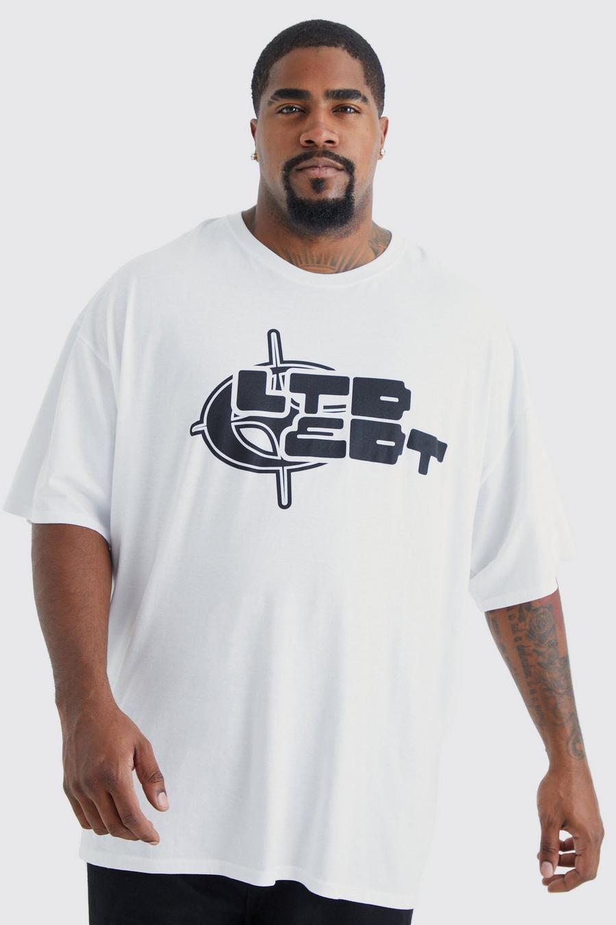 Camiseta Plus con estampado gráfico Ltd Edt, White blanco