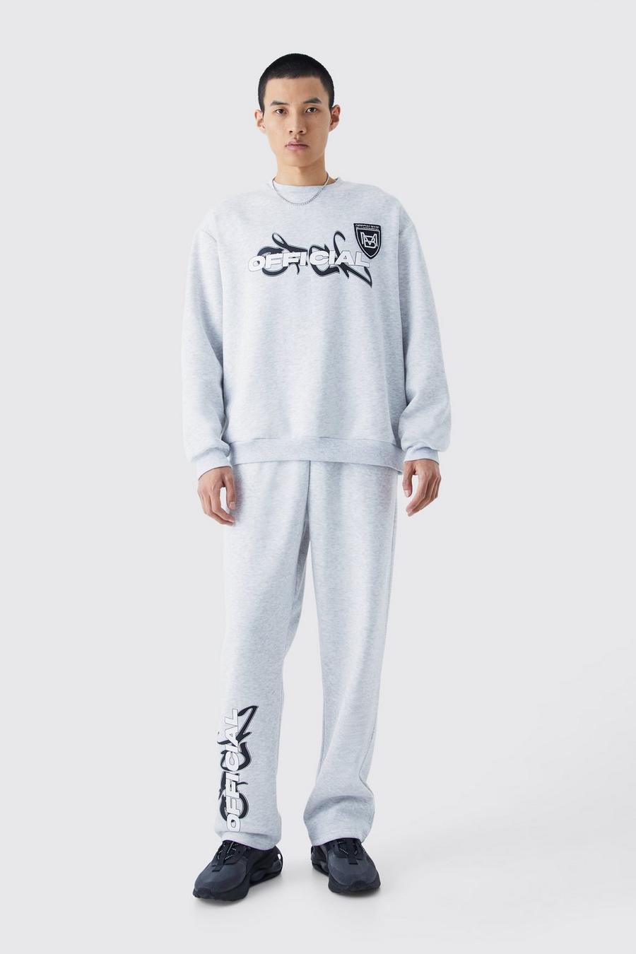 Ash grey Official Oversized Sweat Tracksuit image number 1