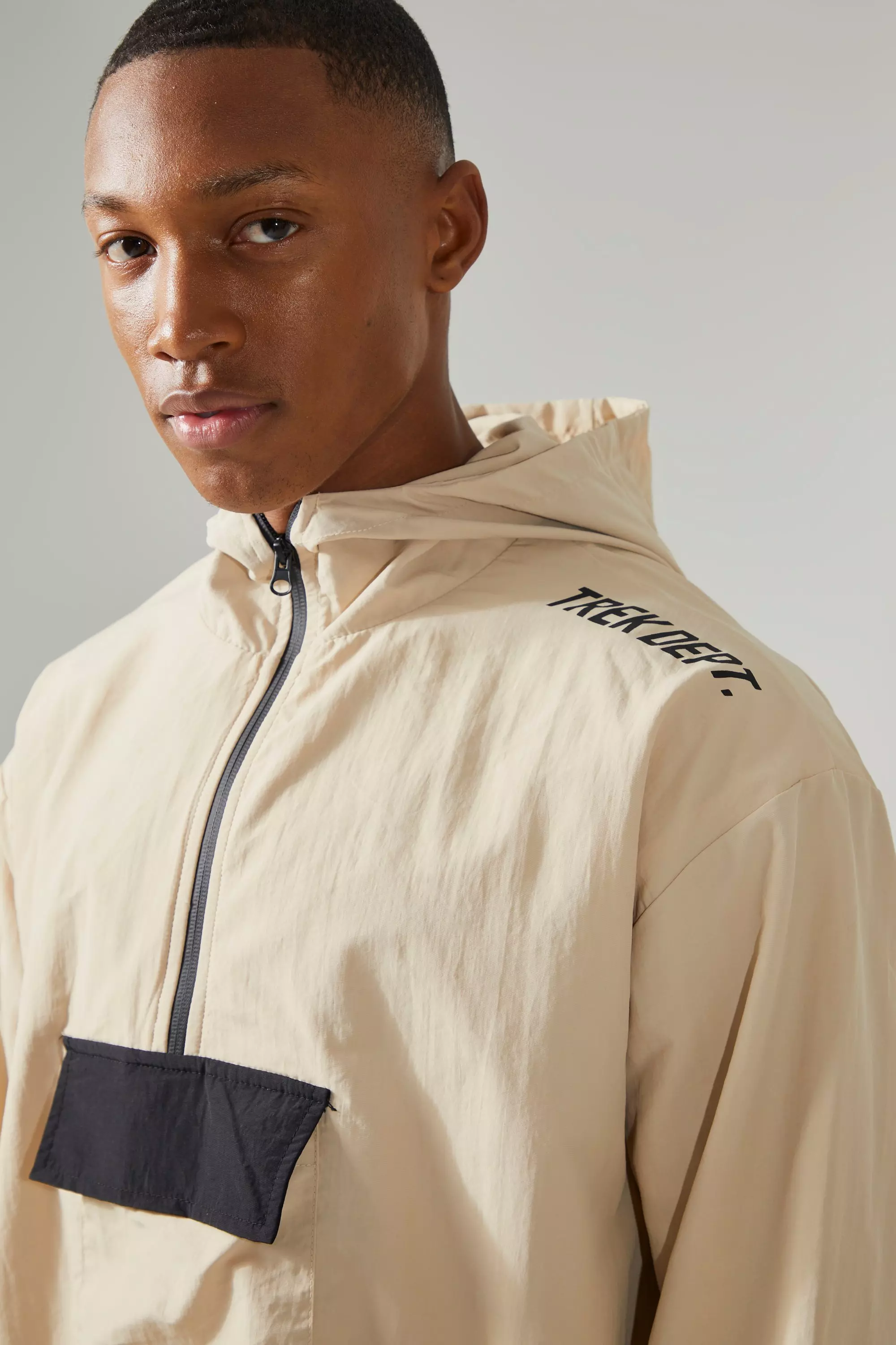 Stone Active Oversized Matte Nylon Cagoule Jacket alternative image