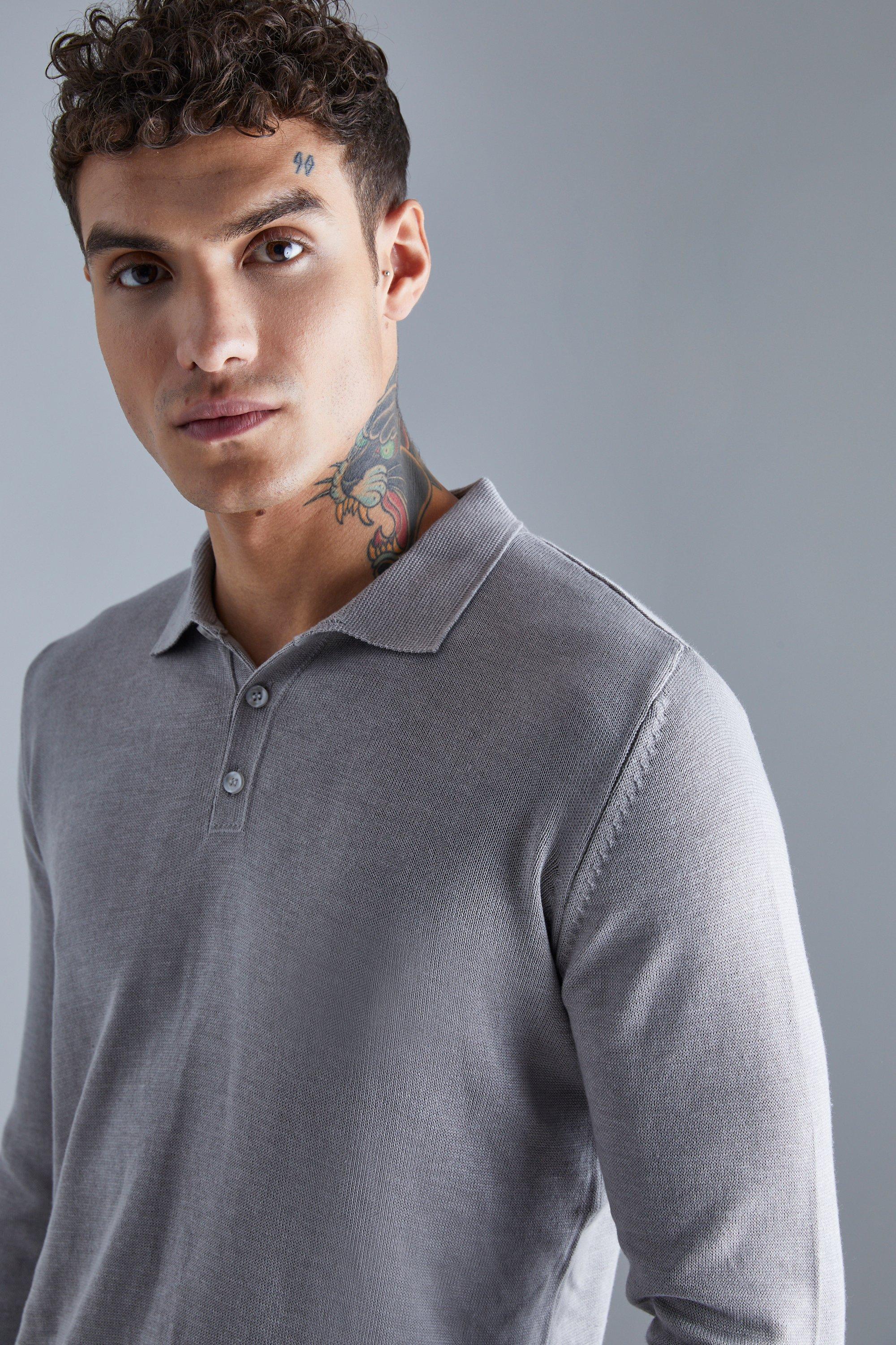 Men's long sleeve on sale button down polo shirts