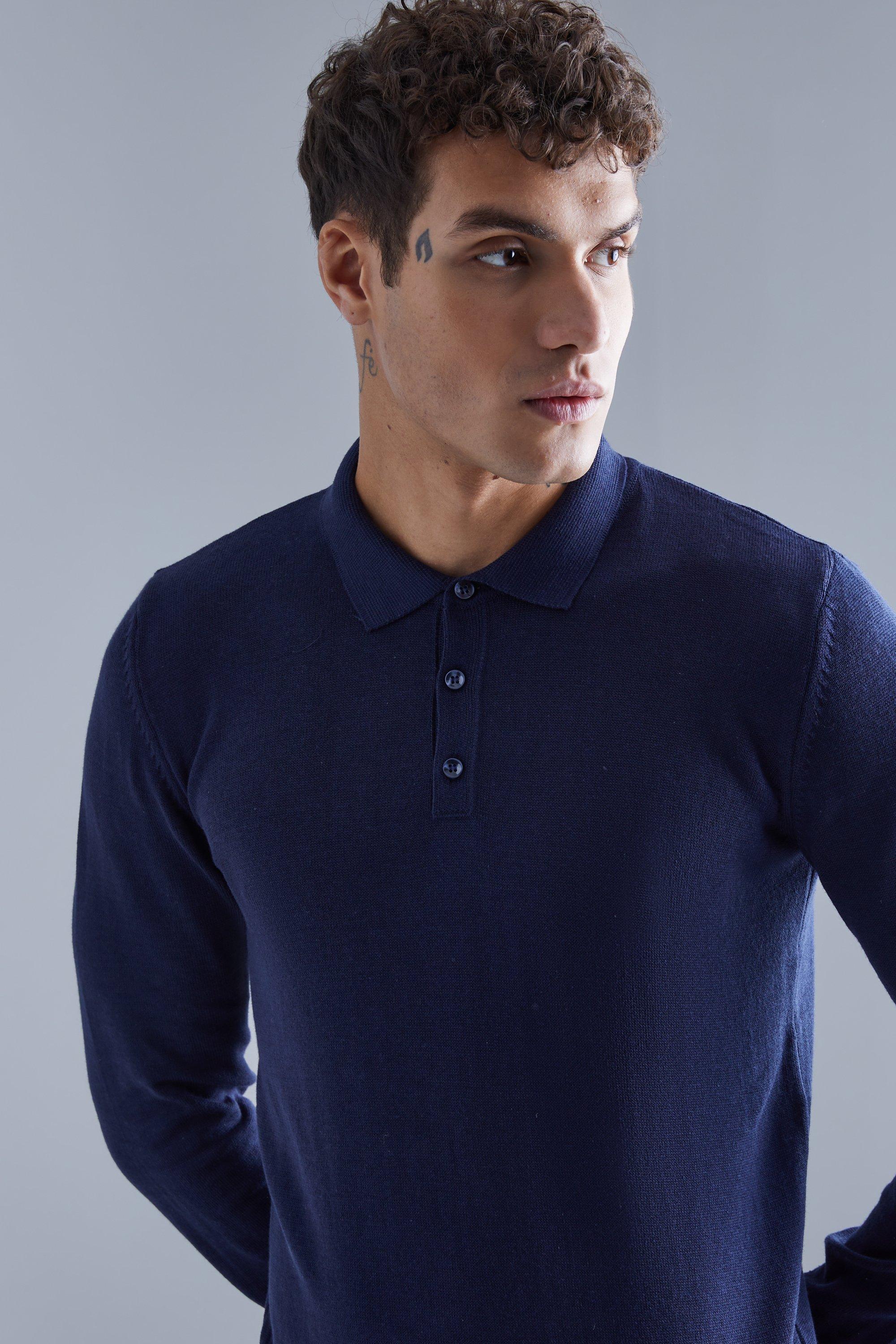 Navy polo cheap button down