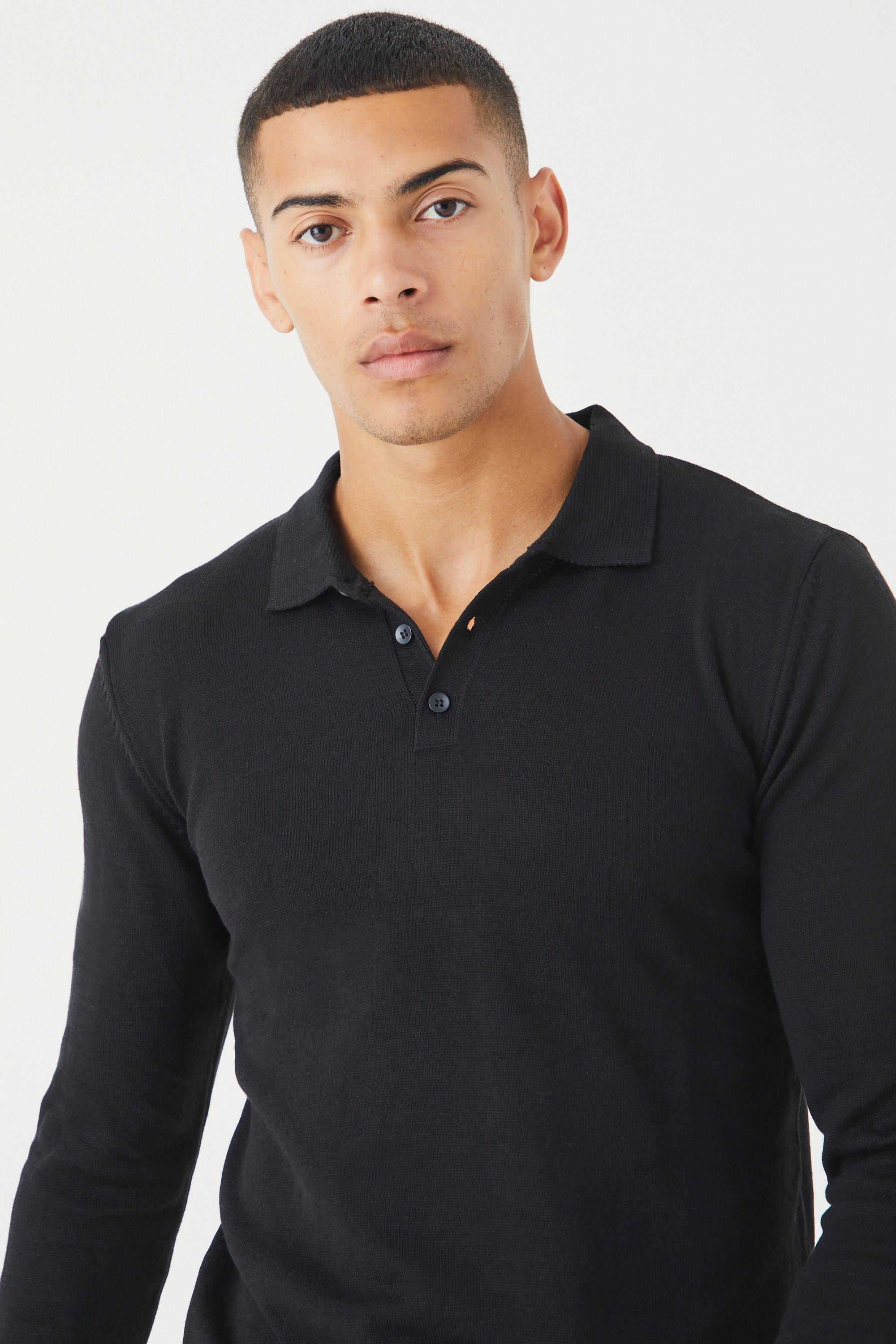 Men's long sleeve 2024 button up polo shirts