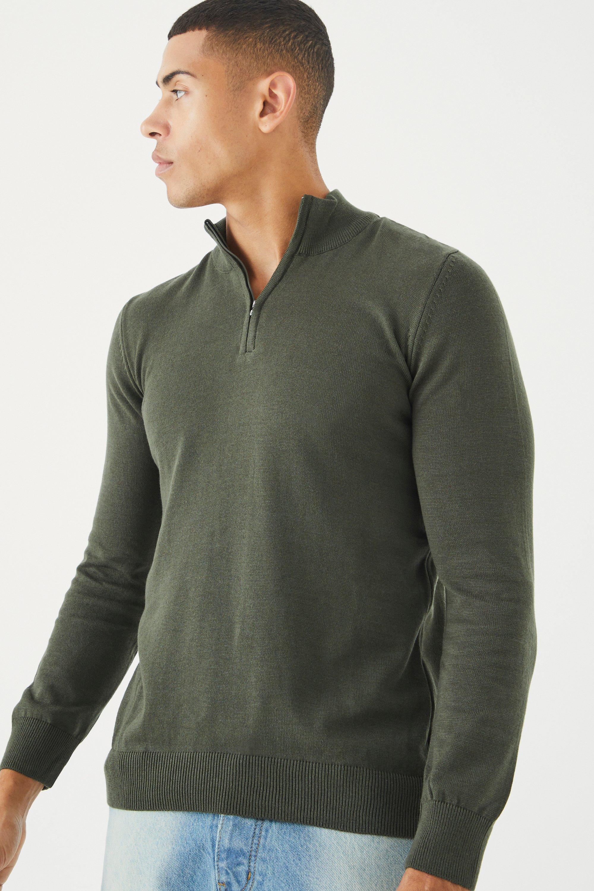 Half zip discount knit jumper mens