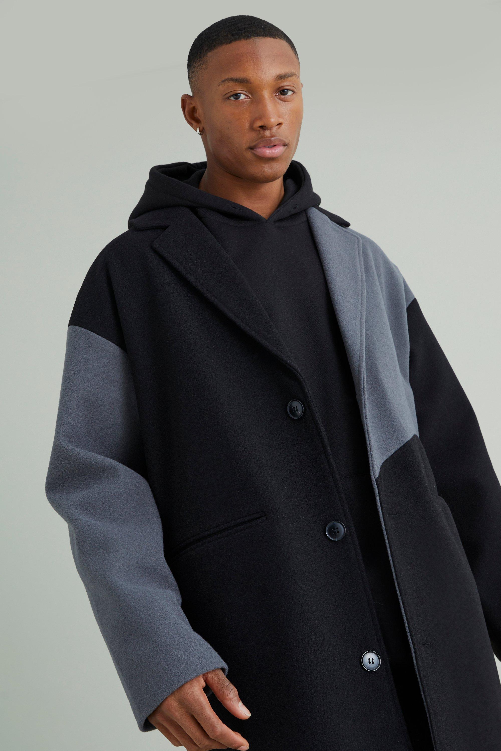 Manteau feutr color block