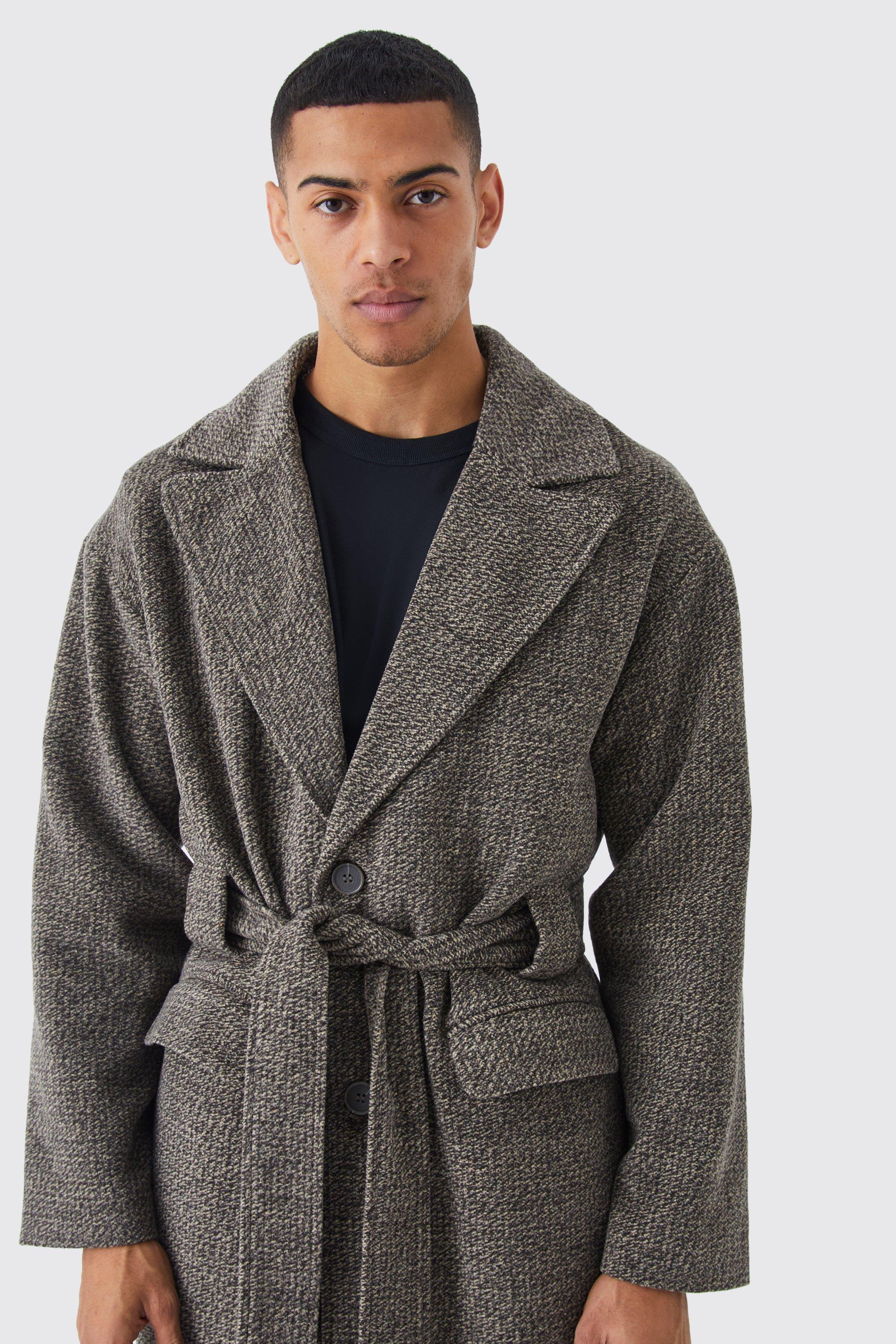 Men shop belted coat