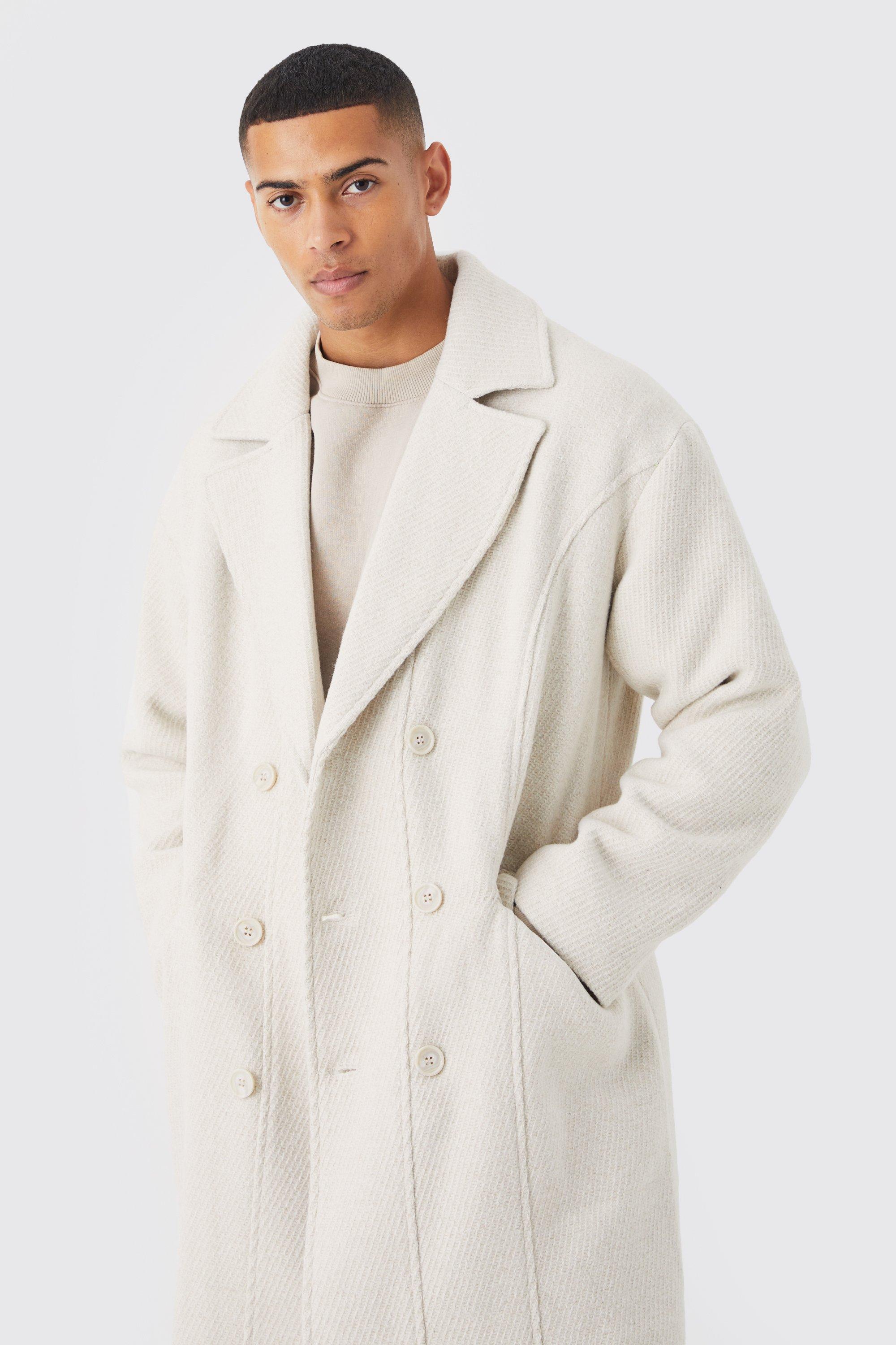 Mens cream wool overcoat hotsell