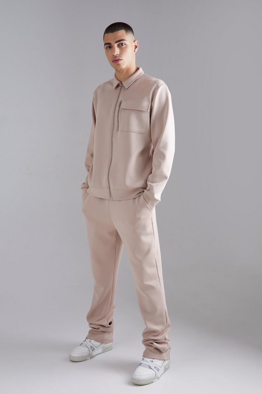 Set giacca Harrington in Scuba, Taupe image number 1