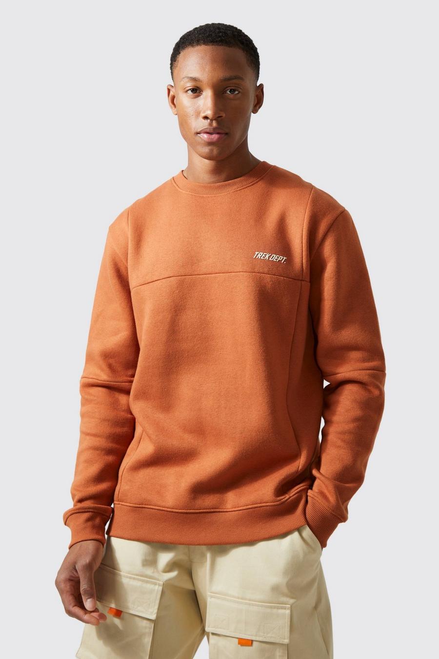 Burnt orange Active Trek Dept Seam Detail Sweatshirt