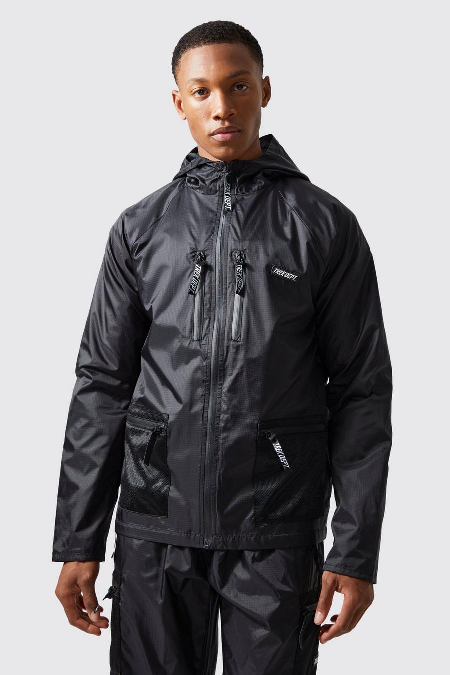 Black negro Active Ripstop Raglan Windbreaker Jacket