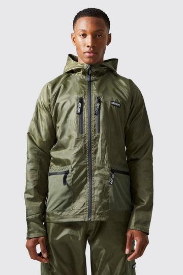 Active Ripstop Raglan Windbreaker Jacket khaki