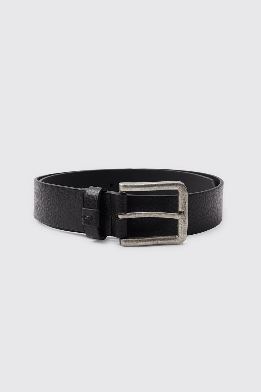 Black svart Faux Leather Belt