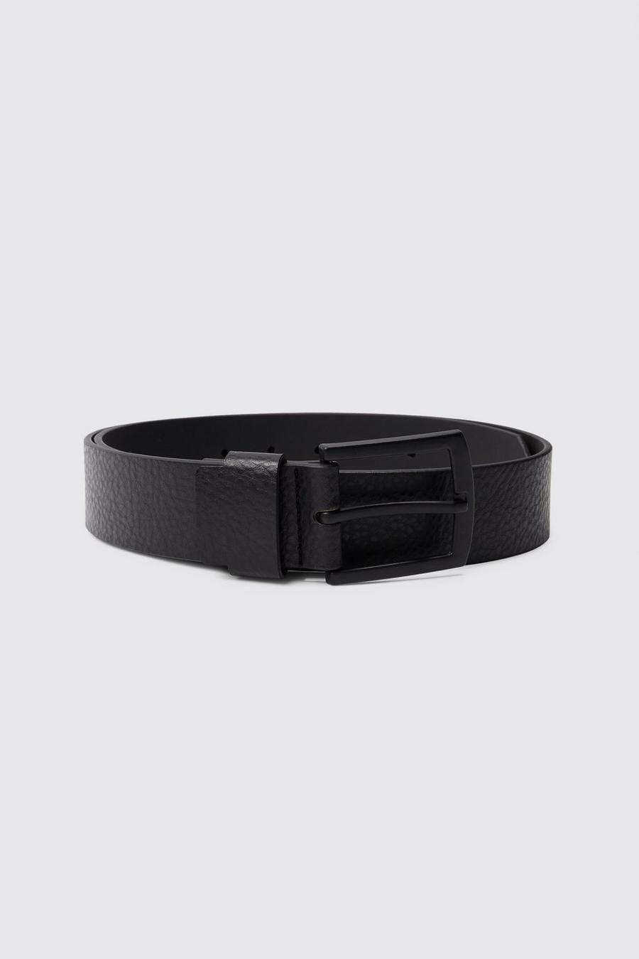 Black noir Tonal Faux Leather Belt