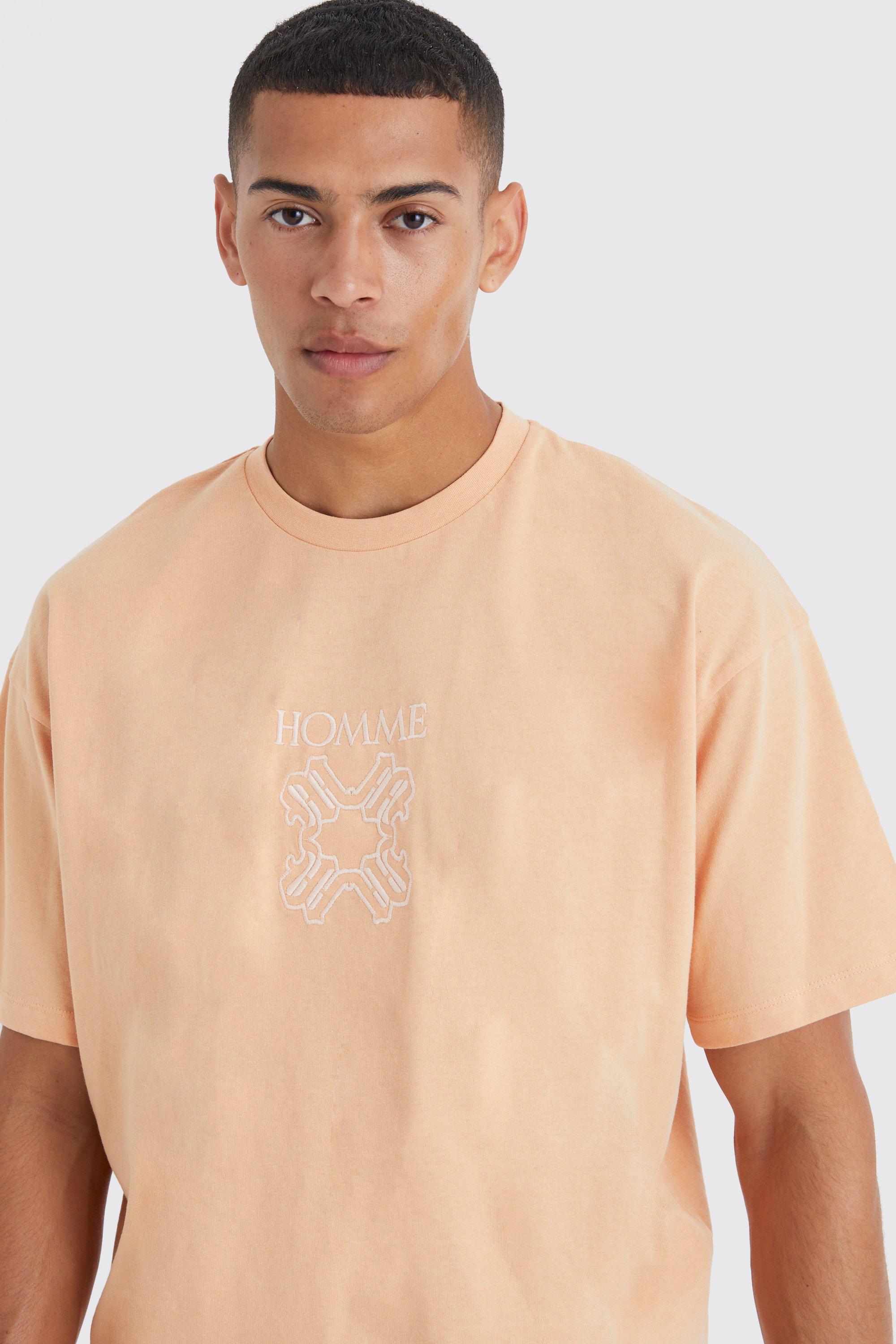 Boxy Homme Embroidered T shirt boohoo