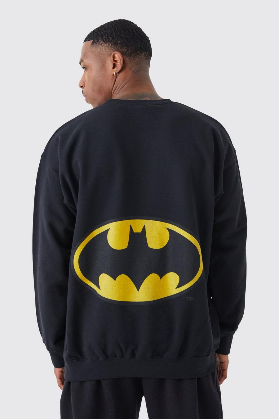 Black Oversized Batman License Sweatshirt